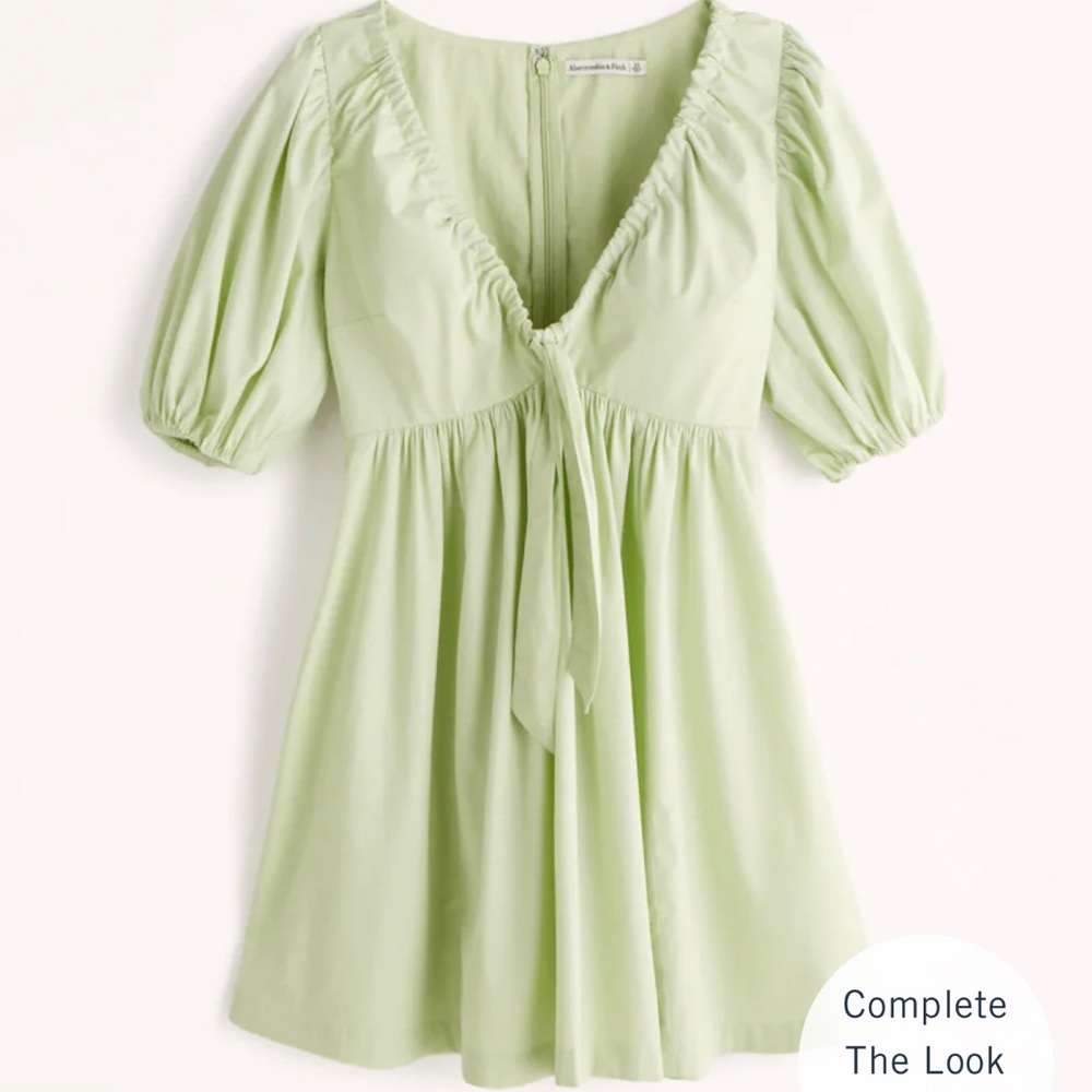 Cinch front poplin mini dress